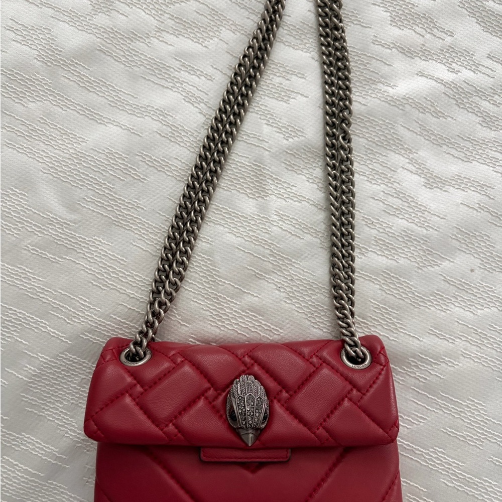 Kurt Geiger Red Quilted Chain Shoulder Bag